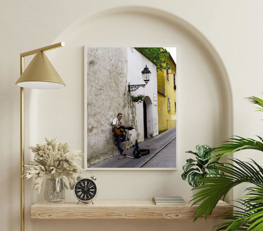 Πίνακας Street Musician In A Quaint Alley Μουσικός Του Δρόμου Ένα Γραφικό Σοκάκι 70x100