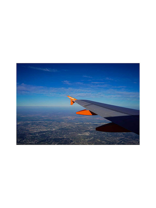 Панел Airplane Wing Over Cityscape Птера Аероплану Над Градски Пейзаж 150x100