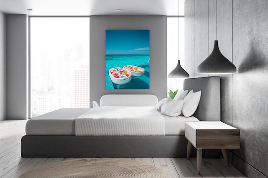 iLovePrints Gemälde Floating Breakfast By Sea Ponto Frühstück Neben Dem Meer 80x120