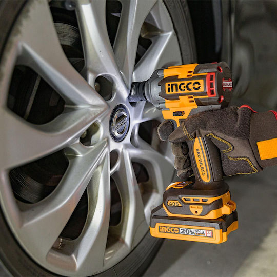 Ingco CIWLI2045E Brushless Μπουλονόκλειδο Μπαταρίας 20V 2x2Ah με Υποδοχή 1/2"