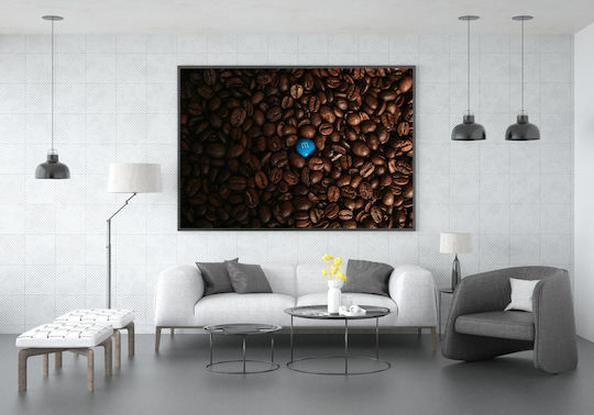 Πίνακας Blue Candy Among Coffee Beans Μπλε Καραμέλα Ανάμεσα Κόκκους Καφέ 80x50