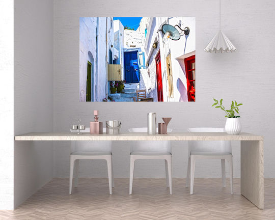 Painting Colorful Alley In Greece Multicolored Alley In Greece 100x70