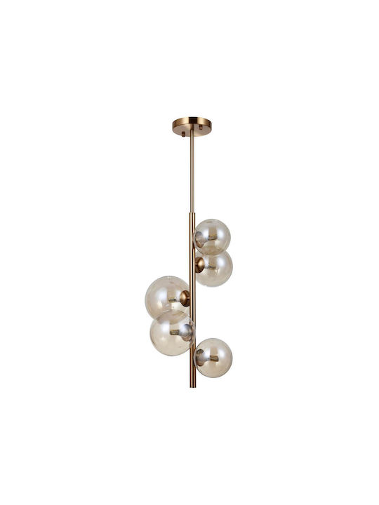 Italux Canello Pendant Light Gold for 5 Bulbs G9