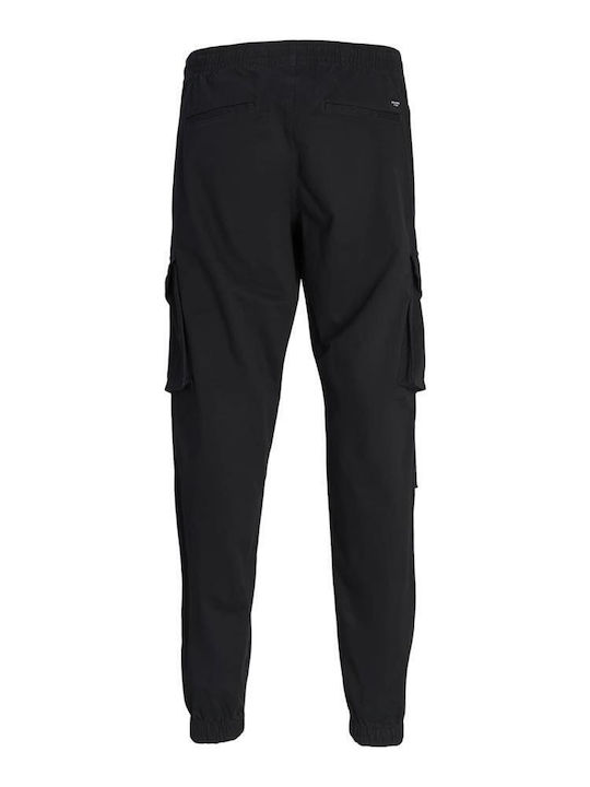 Trousers Cargo Elastic in Loose Fit Black