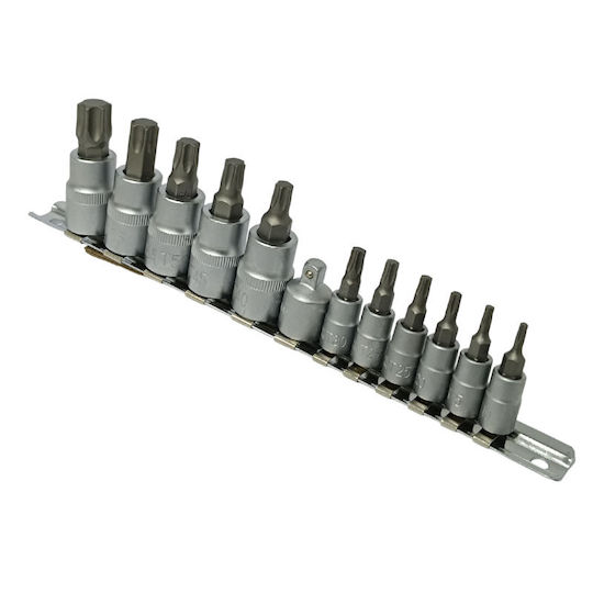 Καρυδάκια με Μύτες Torx και Καρέ Υποδοχής 1/4'', 3/8'' Σετ 13τμχ