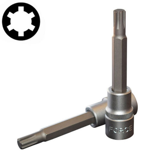 Force Bit-Stecknuss mit Ribe-Bit und Antriebsvierkant 1/2'' Größe M9.5x100mm 1Stück