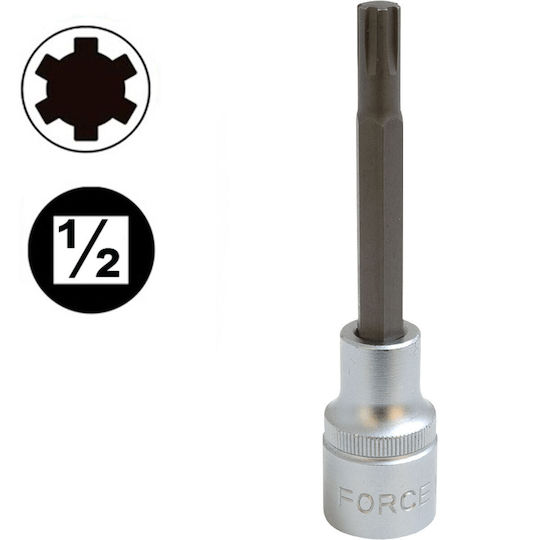 Force Bit-Stecknuss mit Ribe-Bit und Antriebsvierkant 1/2'' Größe M9.5x100mm 1Stück