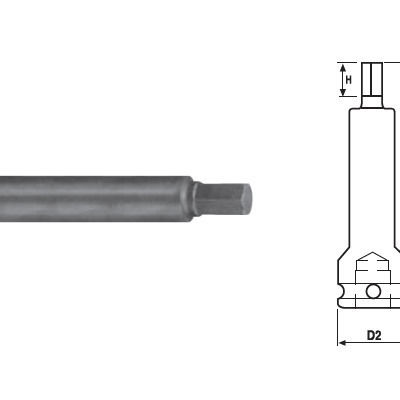1'' Impact Socket Head External Hex Profile One Piece Length 150 Mm 17