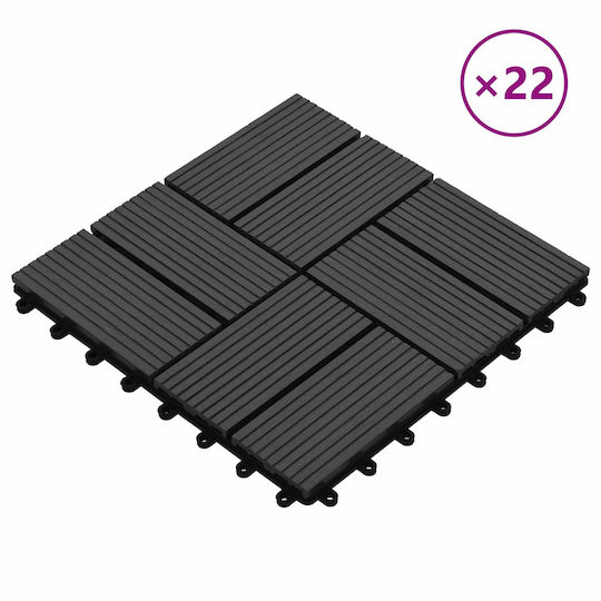 vidaXL Tile for Garden Flooring from WPC 30x30cm 22 Pieces