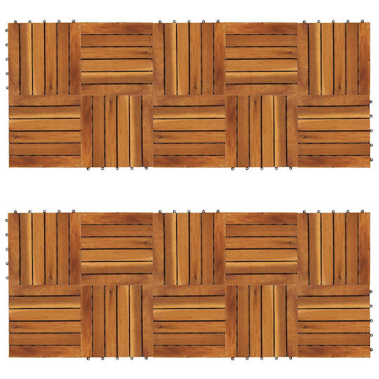 vidaXL Decking Board for Garden Flooring Made of Wood 30x30cm 20 Pieces