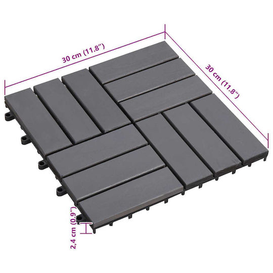 vidaXL Decking Board for Garden Flooring Made of Wood 30x30cm 20 Pieces