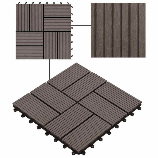 vidaXL Tile for Garden Flooring from WPC 30x30cm 22 Pieces