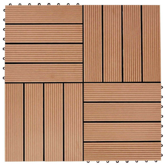 vidaXL Wood Garden Flooring Tile 30x30cm 22 Pieces