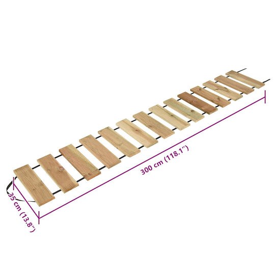vidaXL Pathway for Garden Flooring Made of Wood 300x35cm