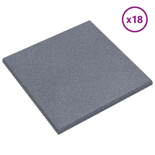 vidaXL Rubber Garden Floor Tile 50x50cm 18 Pieces