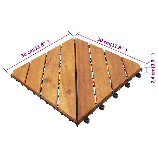 vidaXL Material for Garden Flooring from Wood 30x30cm 30 Pieces