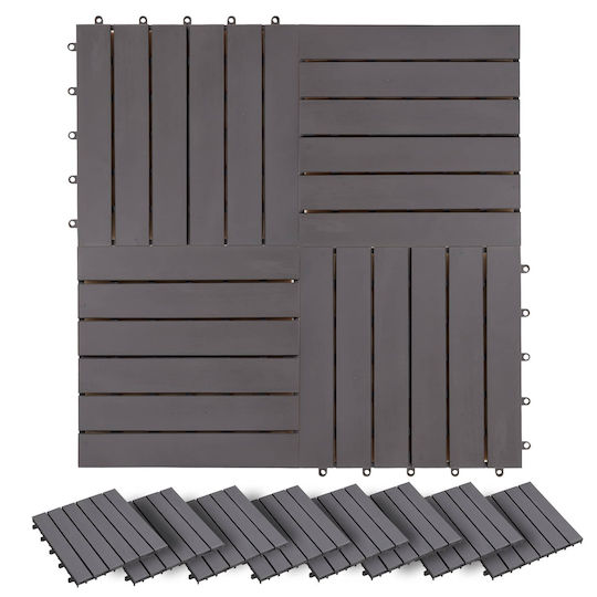 vidaXL Wooden Garden Flooring Tile 30x30cm 20 Pieces