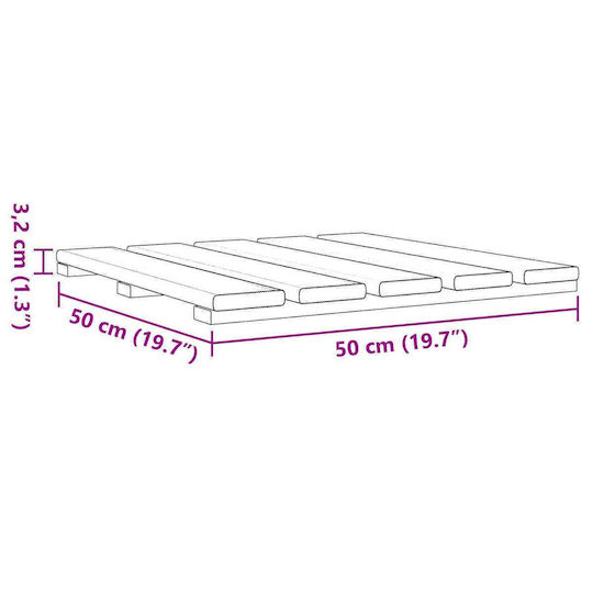 vidaXL Placă Pentru Pardoseală De Grădină Din Lemn 50x50cm 24 Bucăți