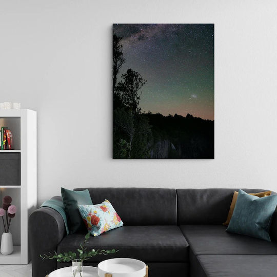 Πίνακας Night Sky Stars Trees Νυχτερινός Ουρανός Αστέρια Δέντρα 70x100