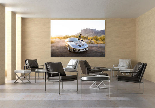 Πίνακας Man Sports Car At Sunset In Desert Άνδρας Σπορ Αυτοκίνητο Στο Ηλιοβασίλεμα Στην Έρημο 100x70
