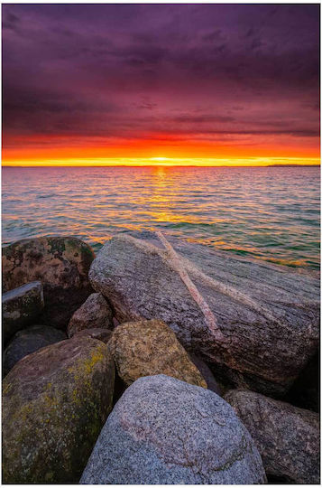 Πίνακας Scenic Sunset Over Sea Γραφικό Ηλιοβασίλεμα Πάνω Τη Θάλασσα 80x120
