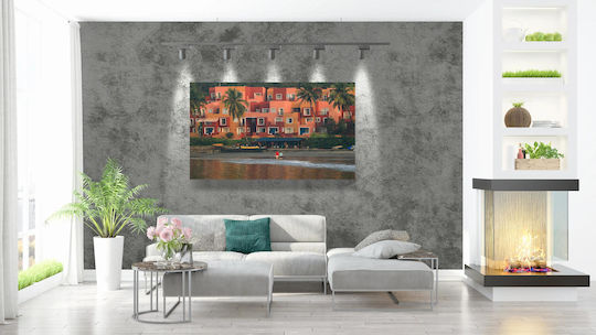 Painting Colorful Beachfront Buildings Multicolored Coastal Buildings 120x80