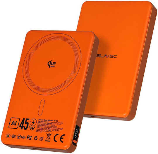 Blavec BJ-05 MagSafe Qi2 Power Bank 10000mAh 25W Orange