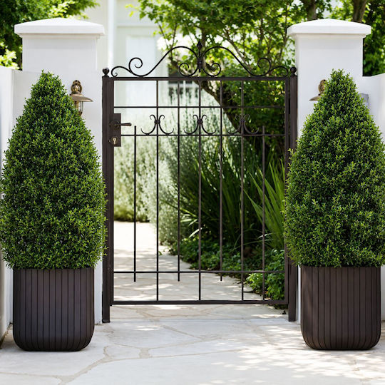 Flower Pot Cube Planter M Brown