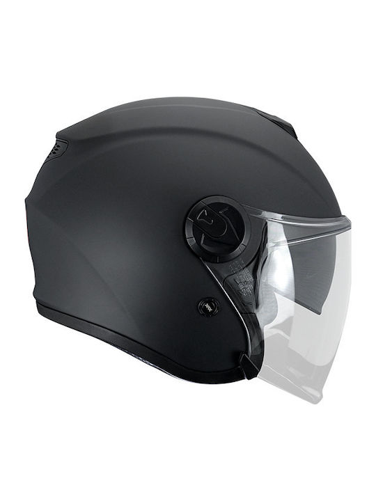 XVX Galaxy RX-460 Black Matt Cască Moto Jet ECE 22.06 cu Vizieră de Soare