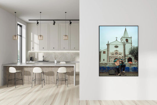Painting Street Musician In Front Of Church Musician Of The Street In Front Of Church 100x150