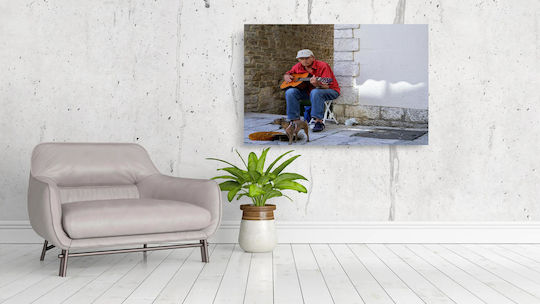 Painting Street Musician Dog Street Musician Dog 100x70