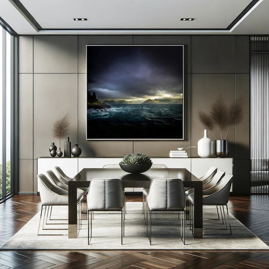 Πίνακας Stormy Sea Mountains Θυελλώδης Θάλασσα Βουνά 80x80
