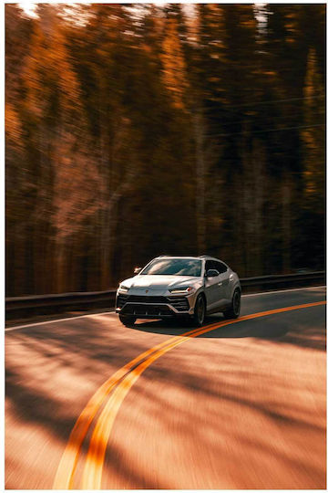 Πίνακας Sport Car On Winding Road Σπορ Αυτοκίνητο Δρόμο Στροφές 70x100
