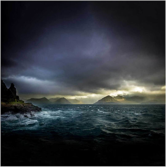 Πίνακας Stormy Sea Mountains Θυελλώδης Θάλασσα Βουνά 120x120