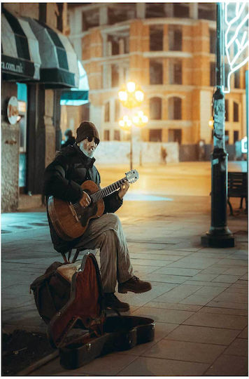 Painting Street Musician At Night Street Musician At Night 80x120