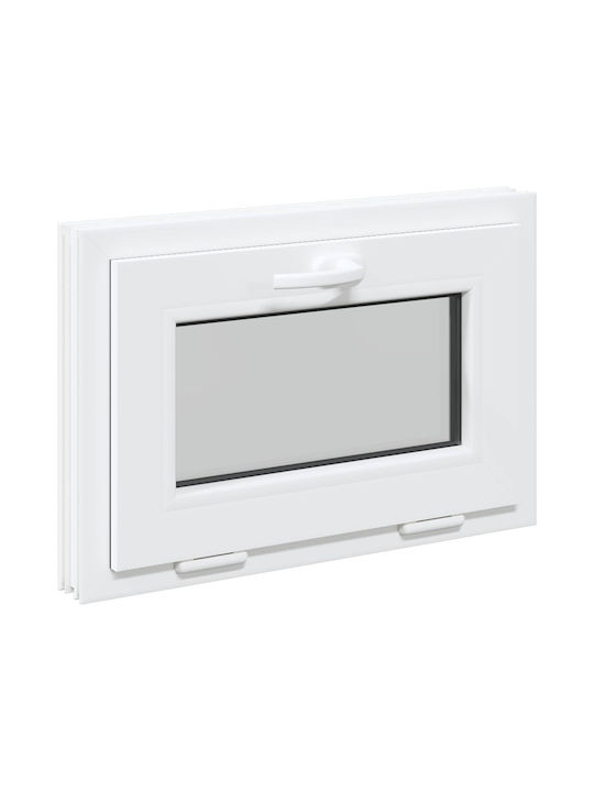 vidaXL Hinged PVC Window W60xH40cm