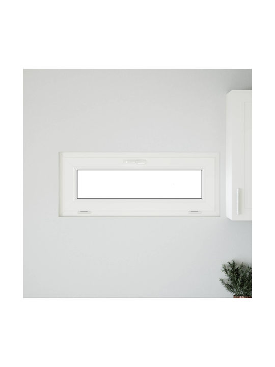 vidaXL Hinged Window PVC W110xH40cm