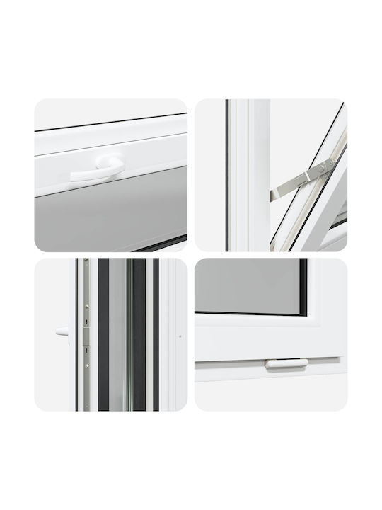 vidaXL Hinged PVC Window W100xH40cm
