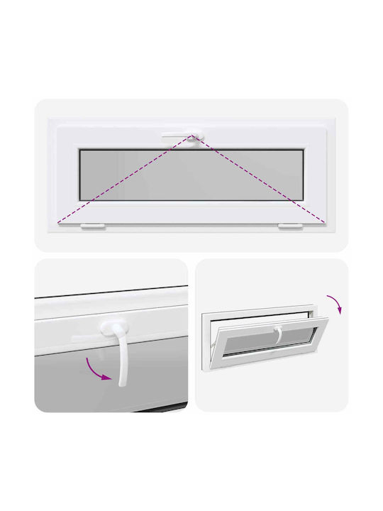 vidaXL Hinged PVC Window W100xH40cm