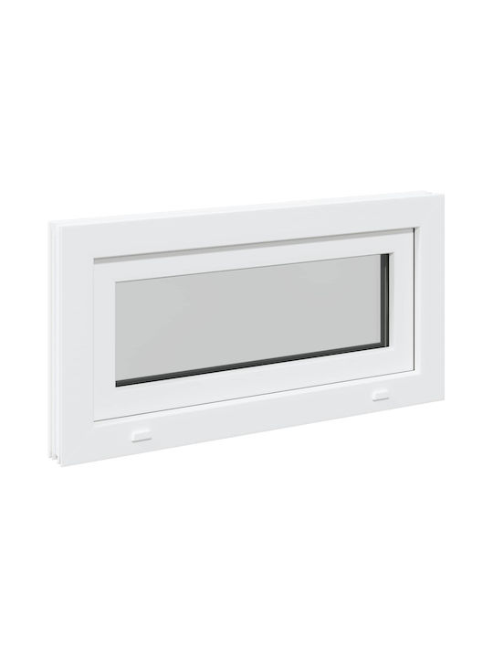 vidaXL Hinged PVC Window W80xH40cm