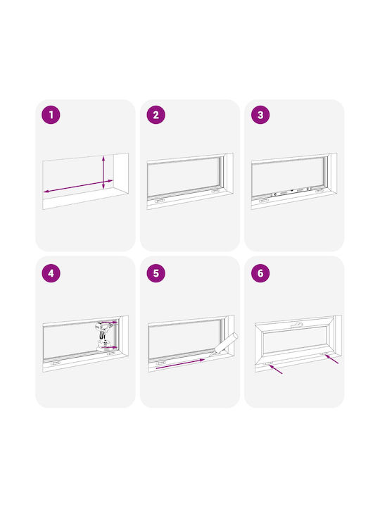 vidaXL Hinged PVC Window W60xH40cm