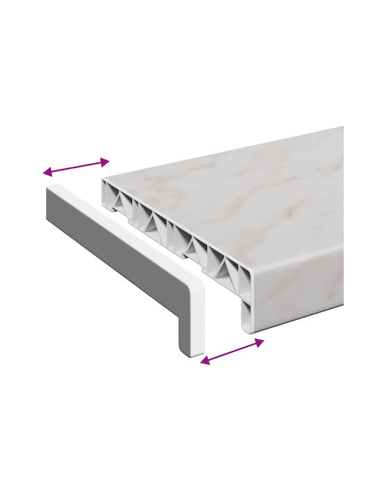 vidaXL Περβάζι Παράθυρου PVC Π60xΥ20cm