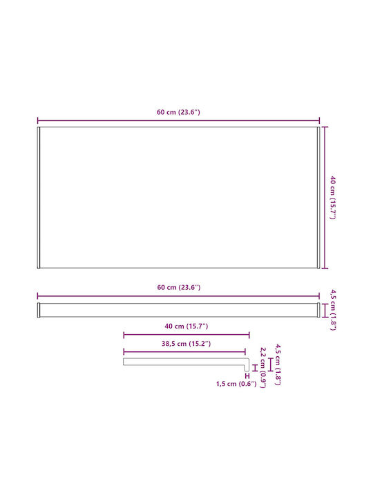 vidaXL Holz Fensterbank P60xH40cm