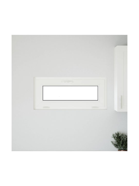 vidaXL Hinged PVC Window W90xH40cm