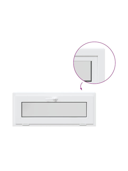 vidaXL Hinged PVC Window W110xH40cm