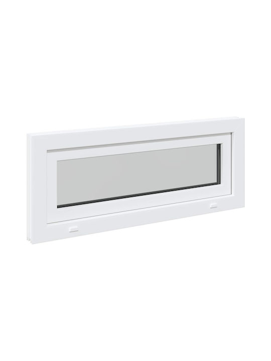 vidaXL Hinged PVC Window W100xH40cm