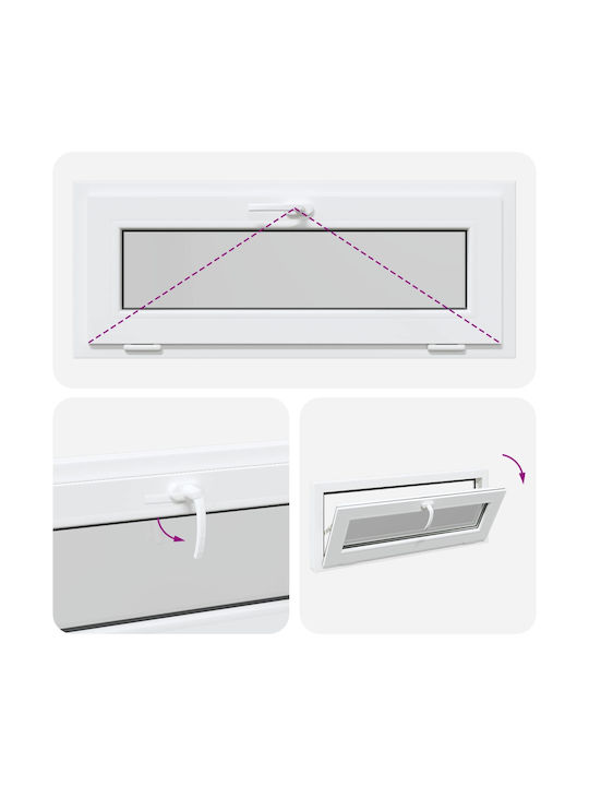 vidaXL Hinged PVC Window W100xH40cm