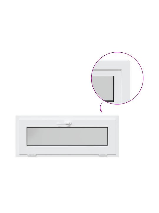 vidaXL Hinged PVC Window W100xH40cm
