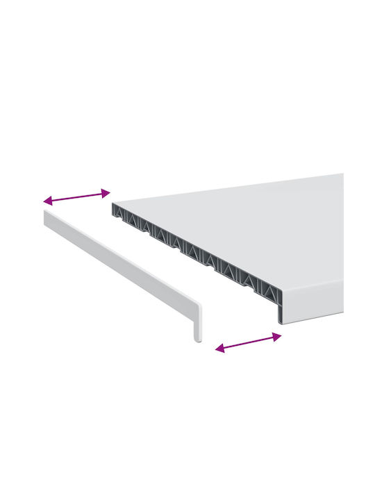 vidaXL Pervaz Fereastră PVC L140xÎ50cm