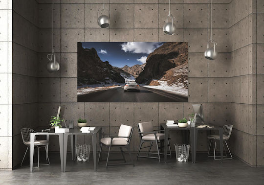 Painting Car Driving Through Mountain Pass Driving Car Through Mountain Pass 65x40